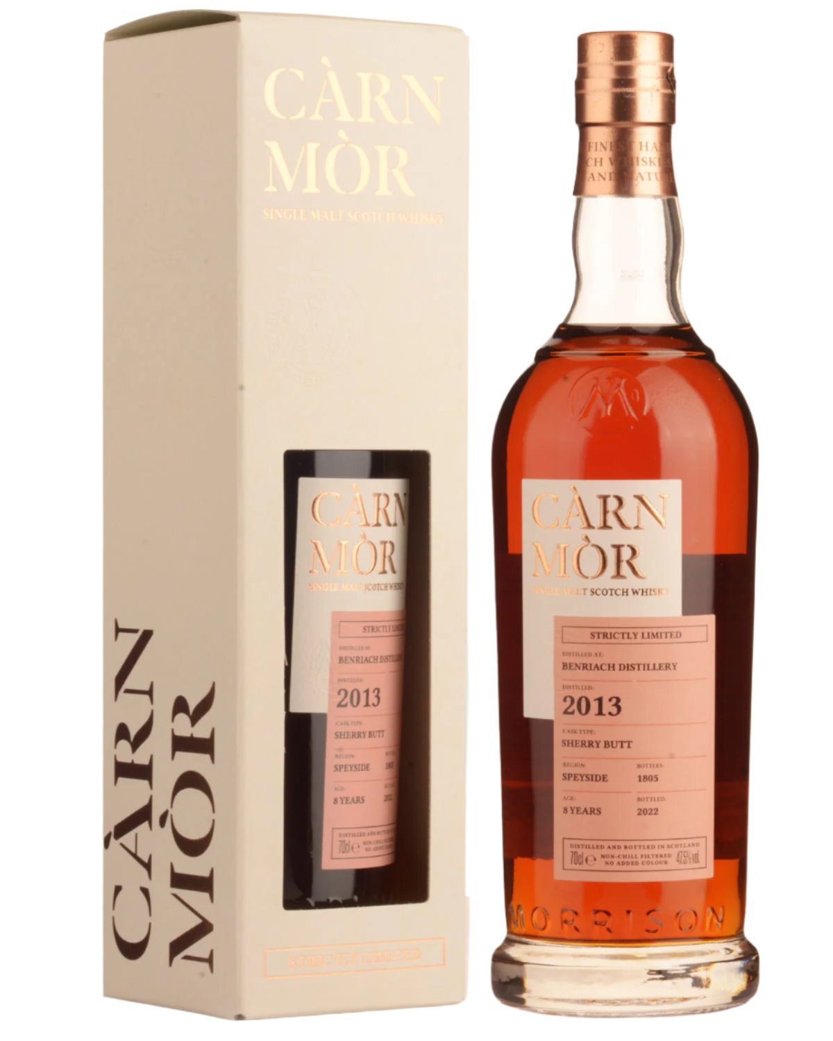 Benriach 8 Year Old 2013 (ex-sherry butt) Carn Mor Strictly Limited Scotch Whisky 700ml bottle, Scotland