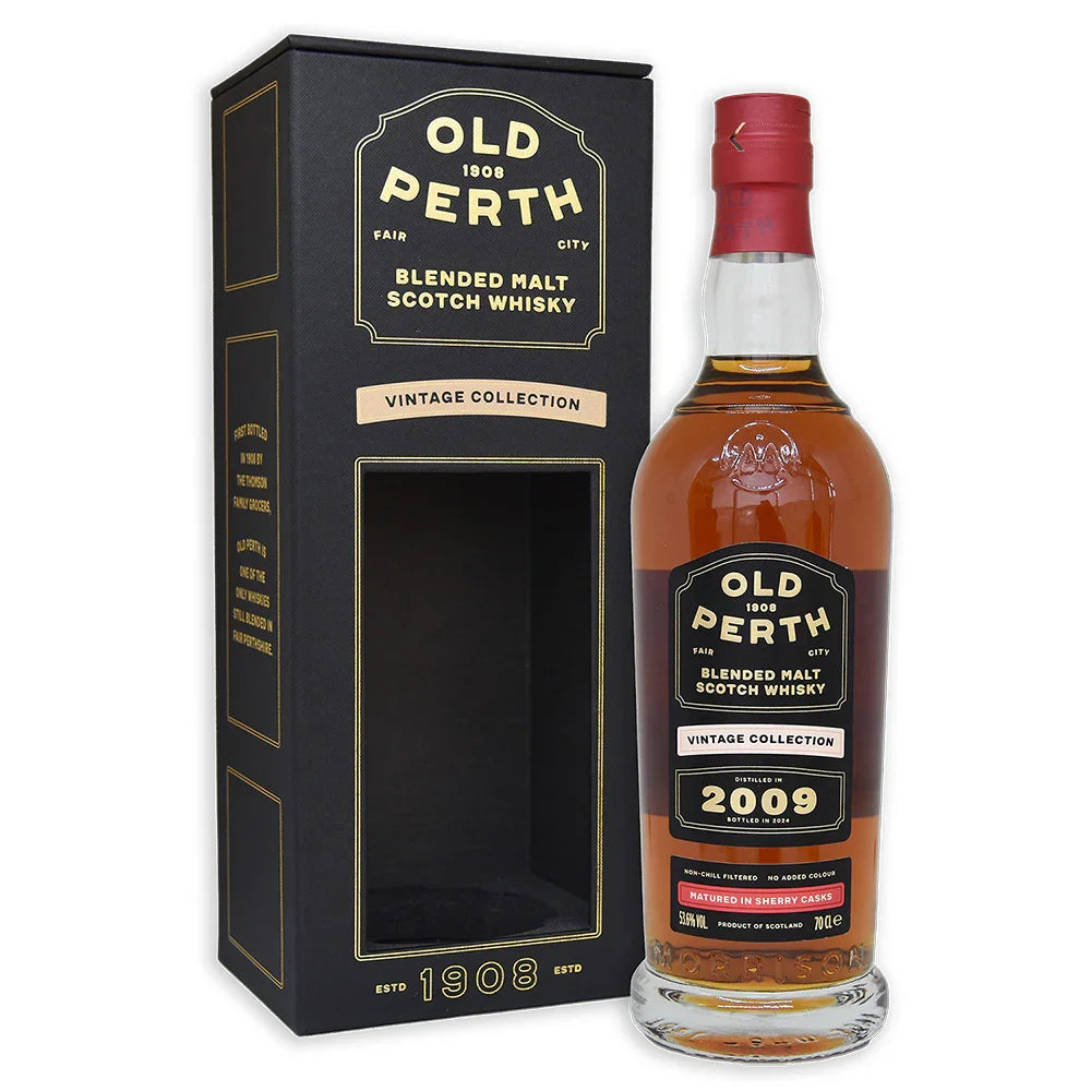 Old Perth 2009 Vintage Collection Blended Malt Scotch Whisky 700ml bottle with presentation box