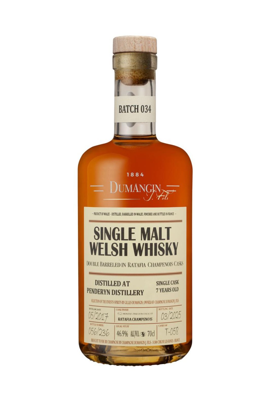 Dumangin 034 Single Malt Welsh Whisky Penderyn Cask 46.9% 700ml - Whisky - Liquor Wine Cave