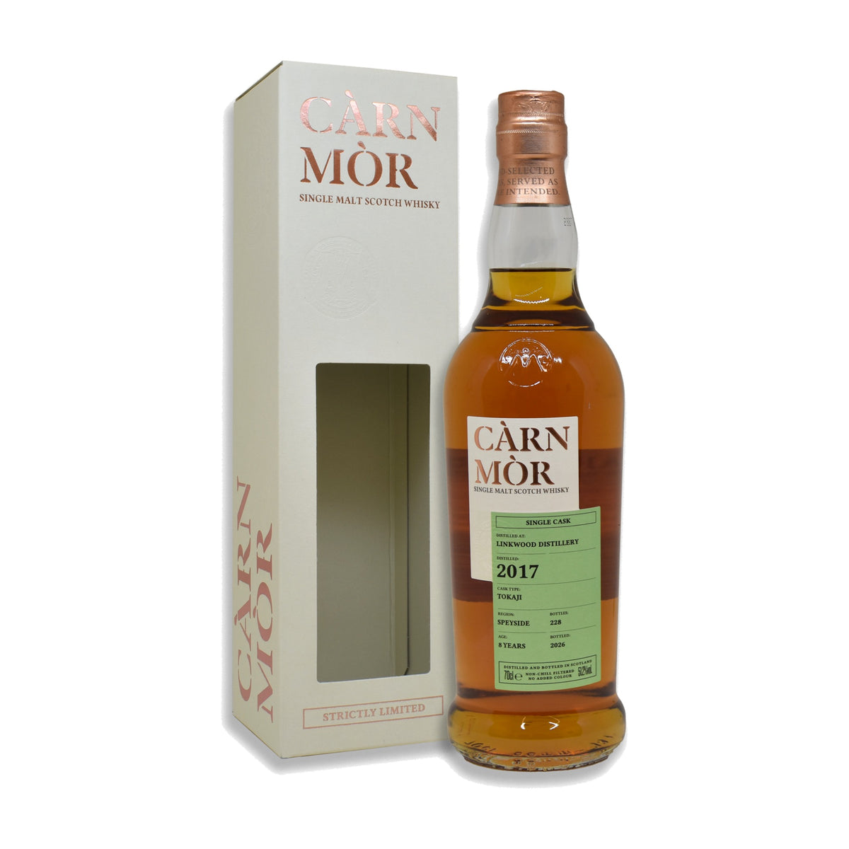 Carn Mor Linkwood 2017 8 Year Old Tokaji Cask 700ml bottle with presentation box