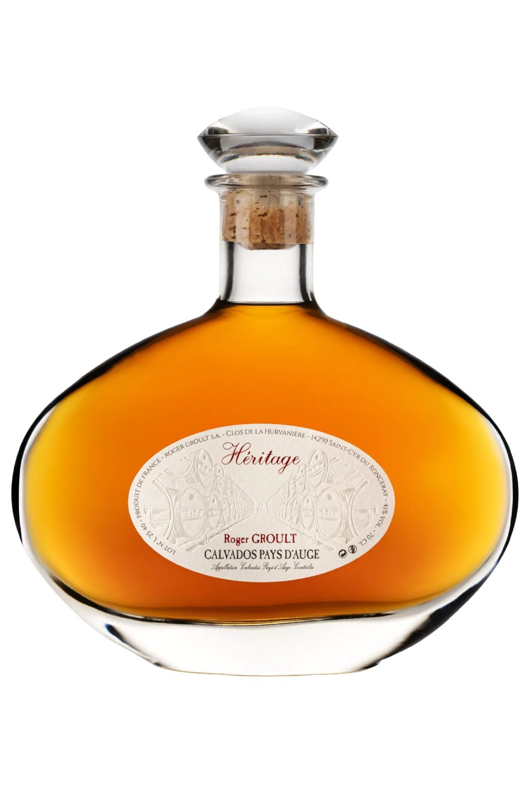 Roger Groult Calvados Heritage Pays d'Auge 41% 700ml - Calvados : Pays d'Auge - Liquor Wine Cave