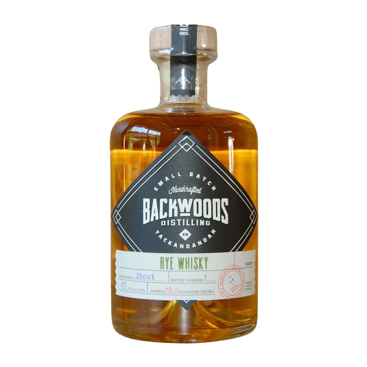 Backwoods Rye Whisky Stout Cask Expression 47% 500ml - Whisky - Liquor Wine Cave