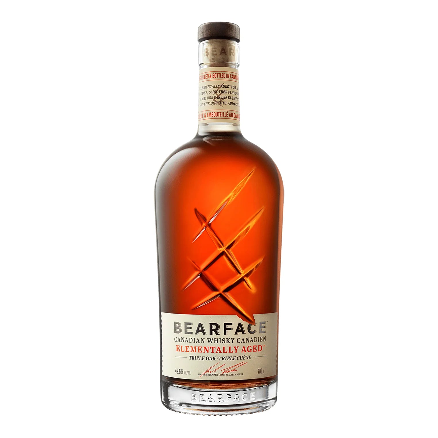 Bearface Triple Oak Whisky bottle, Canada