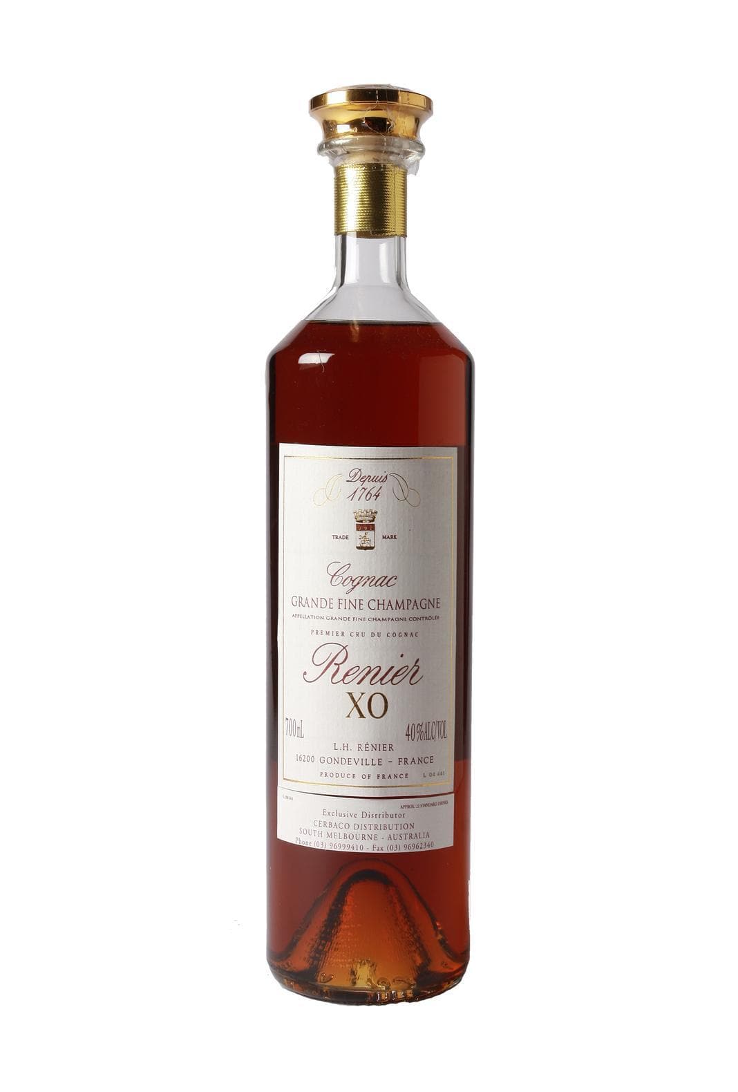 Renier Cognac XO 25 years Grande Champagne 40% 700ml | Brandy | Shop online at Spirits of France