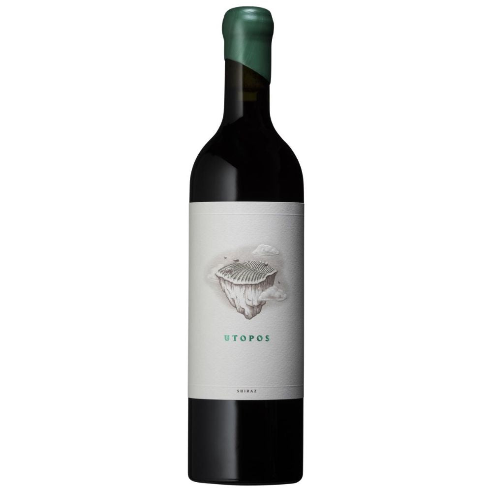 Utopos Shiraz 2021 bottle, Australia