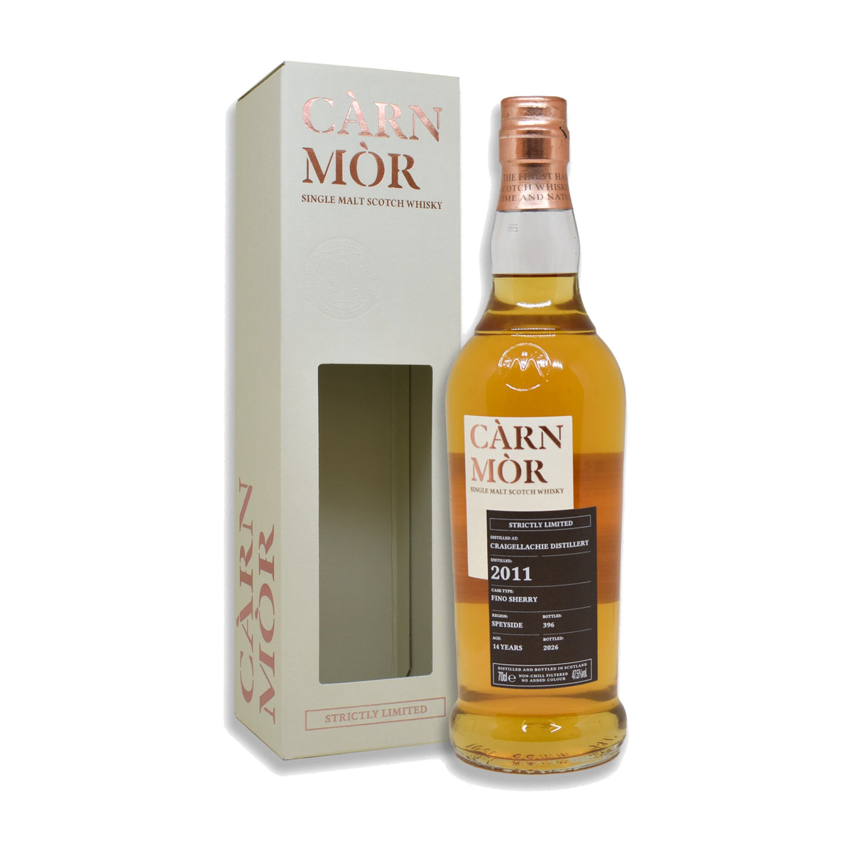 Carn Mor Craigellachie 2011 14 Year Old Fino Sherry Cask 700ml bottle with presentation box