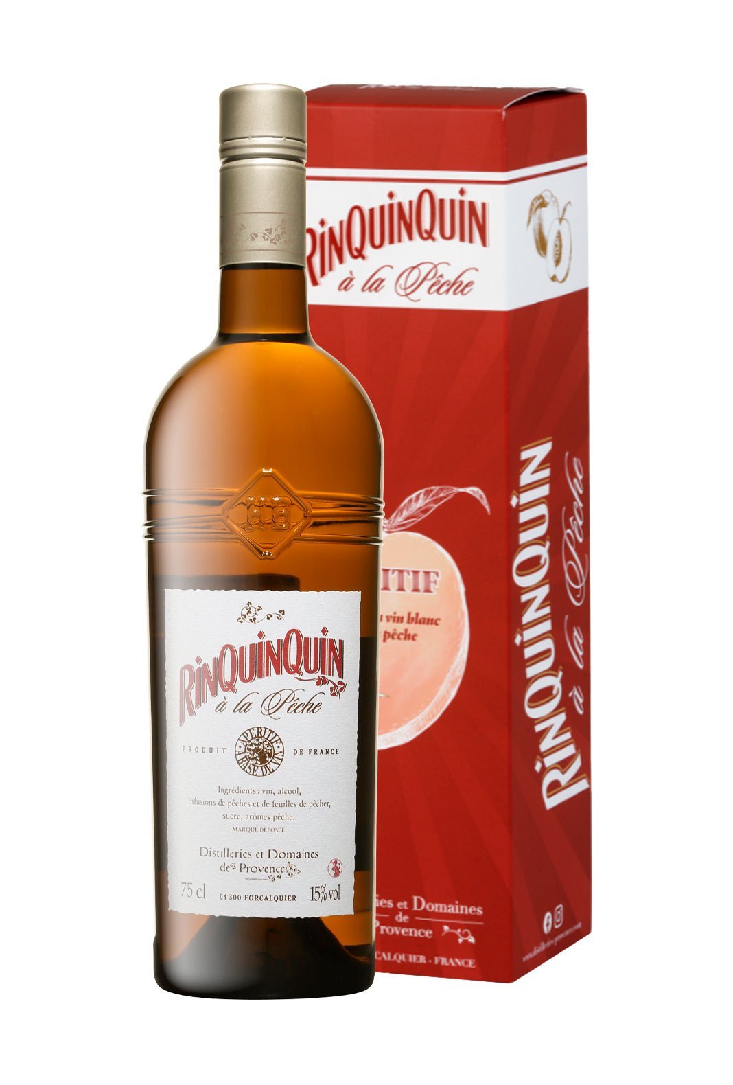 Distillerie et Domaines de Provence 'Rinquinquin a la Peche' (Peach) Aperitif 15% 750ml