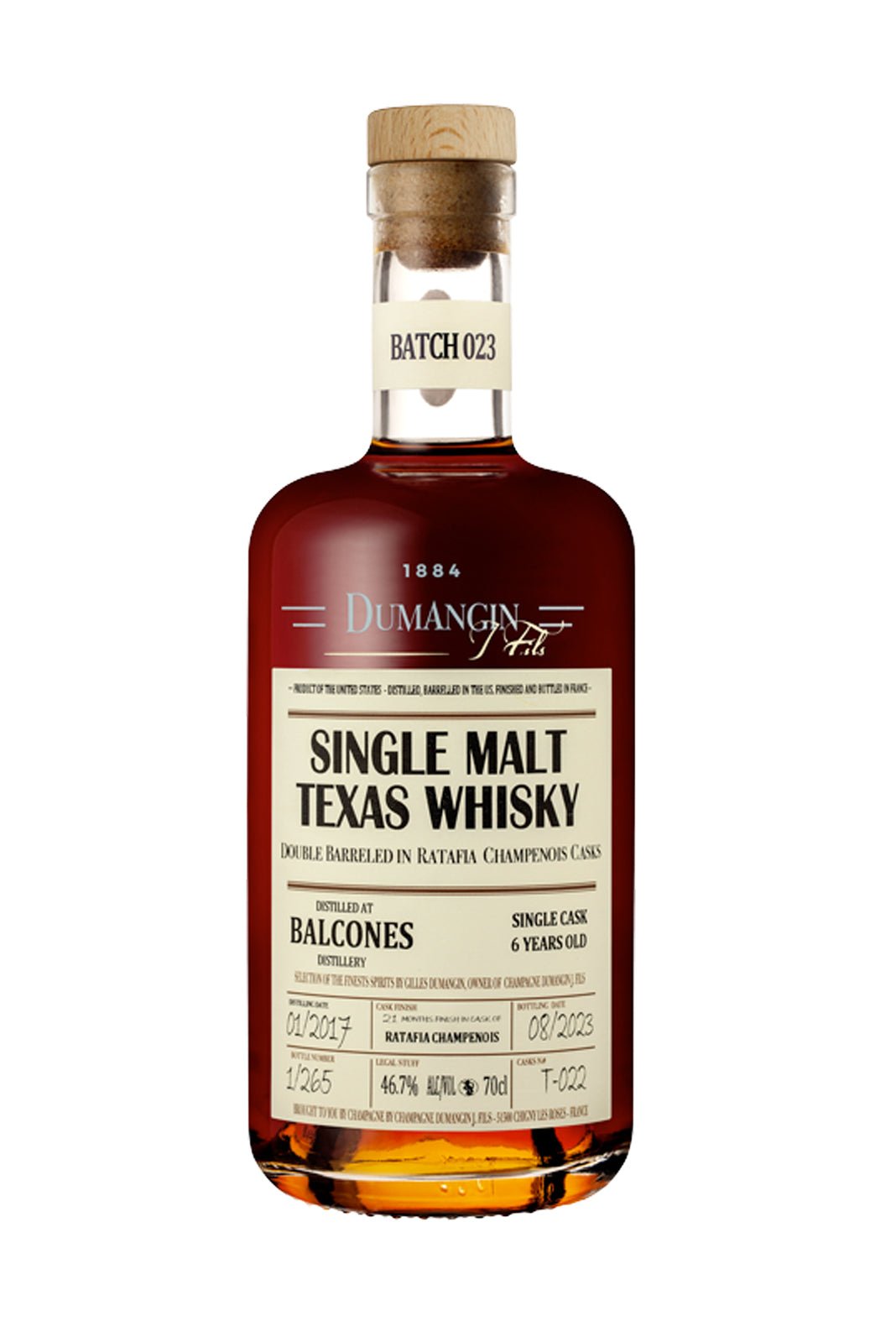Dumangin 023 Balcones 2017 Single Mait Texas Whisky 46.7% 700ml - Whisky - Liquor Wine Cave