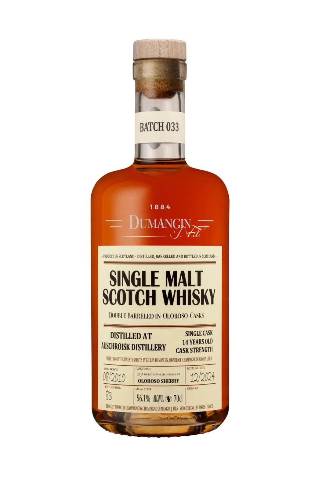 Dumangin 033 Single Malt Scotch Whisky Auschroisk 56.1% 700ml - Whisky - Liquor Wine Cave