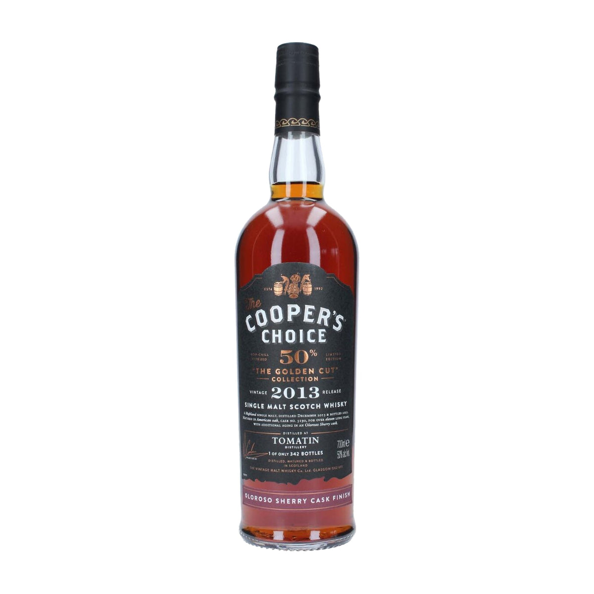 Cooper's Choice The Golden Cut Tomatin 2013 Oloroso sherry cask finish 700ml bottle
