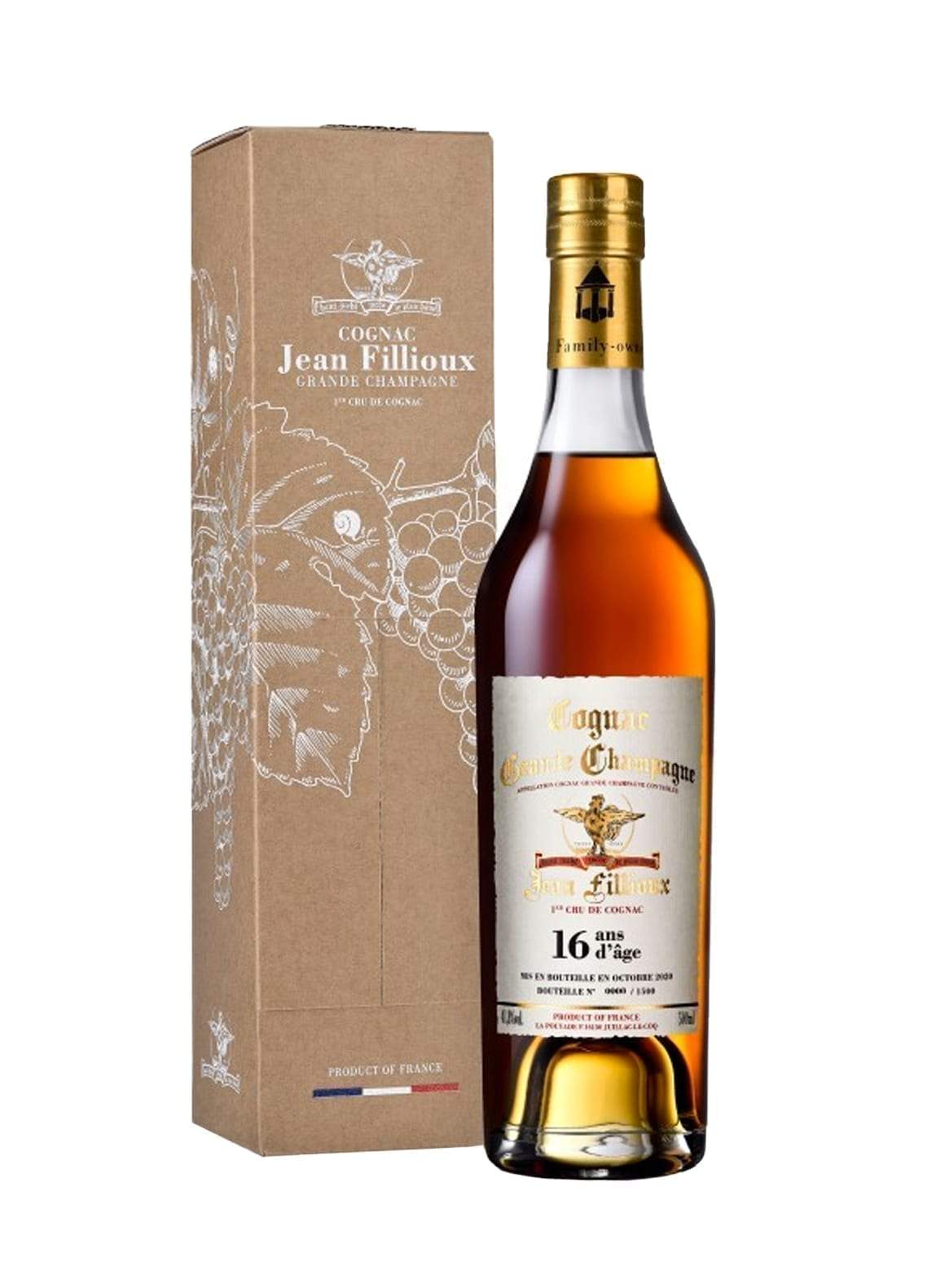 Jean Fillioux 16 years Grande Champagne Cognac 41.8% 500ml | Brandy | Shop online at Spirits of France