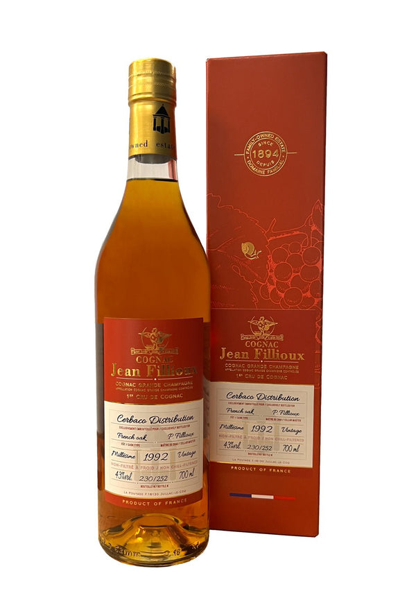 Jean Fillioux 1992 Cognac Grande Champagne 43% 700ml | Brandy | Shop online at Liquor Wine Cave