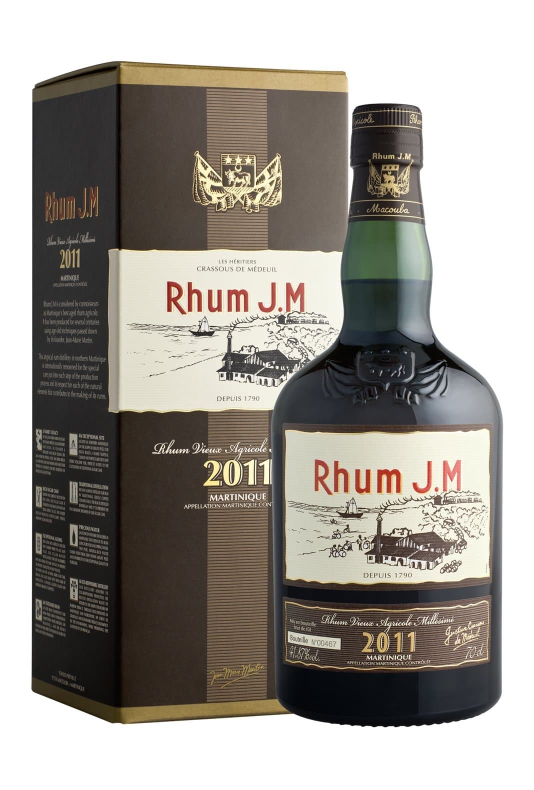 J.M Rhum AOC Agricole 2011 41.9% 700ml | Rum | Shop online at Spirits of France