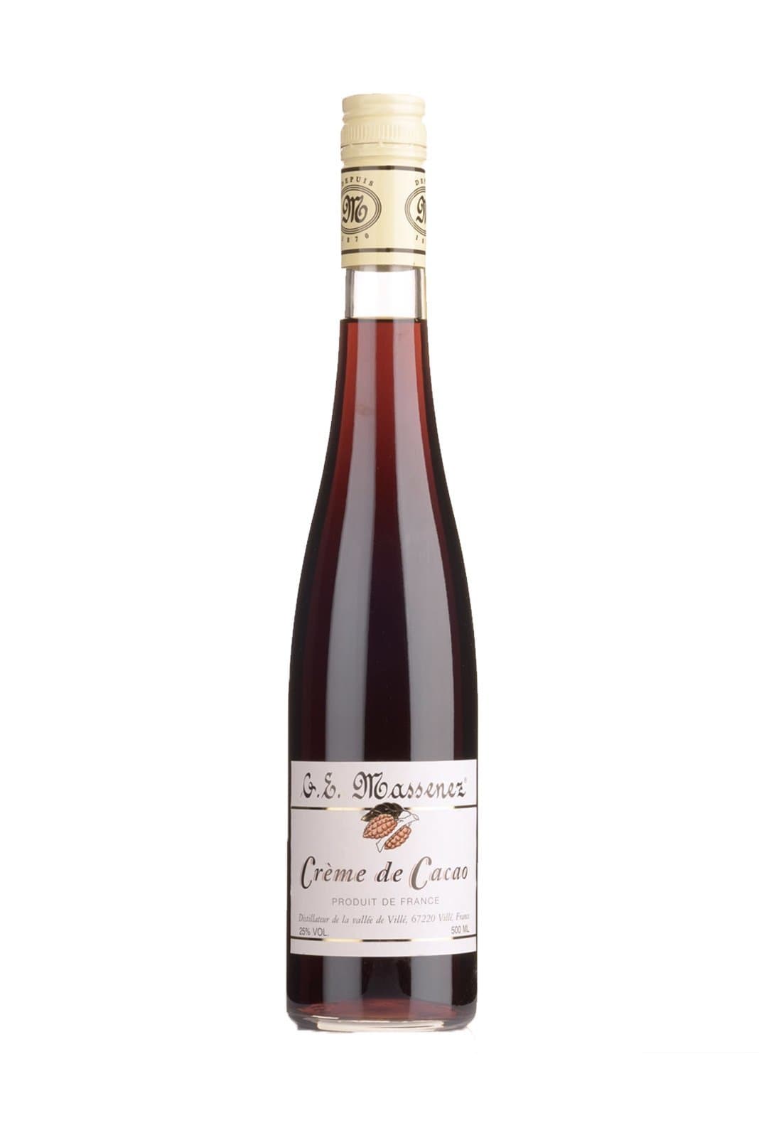 Massenez Liqueur de Cacao (Dark Cocoa) 25% 500ml | Liqueurs | Shop online at Spirits of France