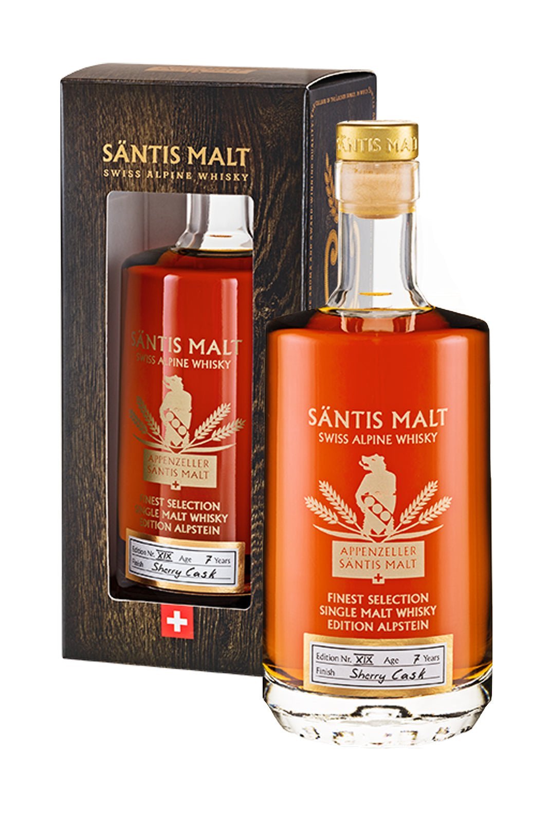 SANTIS ALPSTEIN XIX - Sherry Cask Finish - Swiss Alpine Whiskey 48% 500ml - Whisky - Liquor Wine Cave