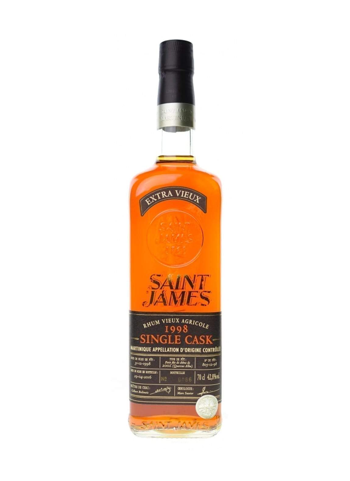 St James Rum 1998 Single Cask 42.8% 700ml | Rum | Shop online at Spirits of France