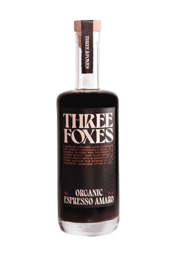 Three Foxes Organic Espresso Amaro 23% 700ml | | Shop online at Liquor Wine Cave