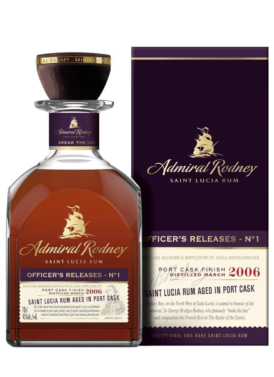 Admiral Rodney Officer's Release No.1 Rum 40% 700ml | Rum | Shop online at Spirits of France