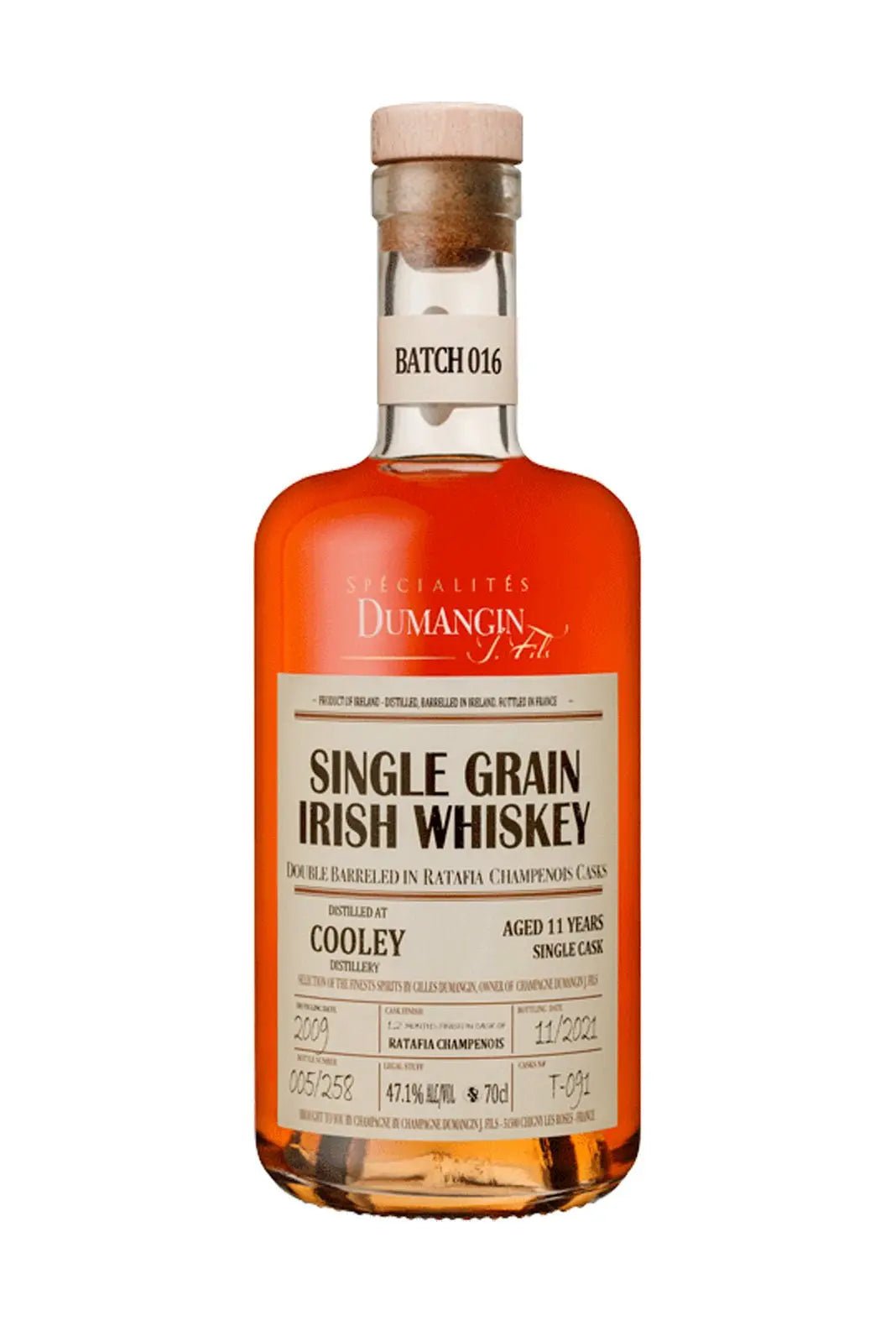 Batch 016 Cooley (Ireland) 2009 Single Grain Whiskey 47.1% 700ml - Whisky - Liquor Wine Cave