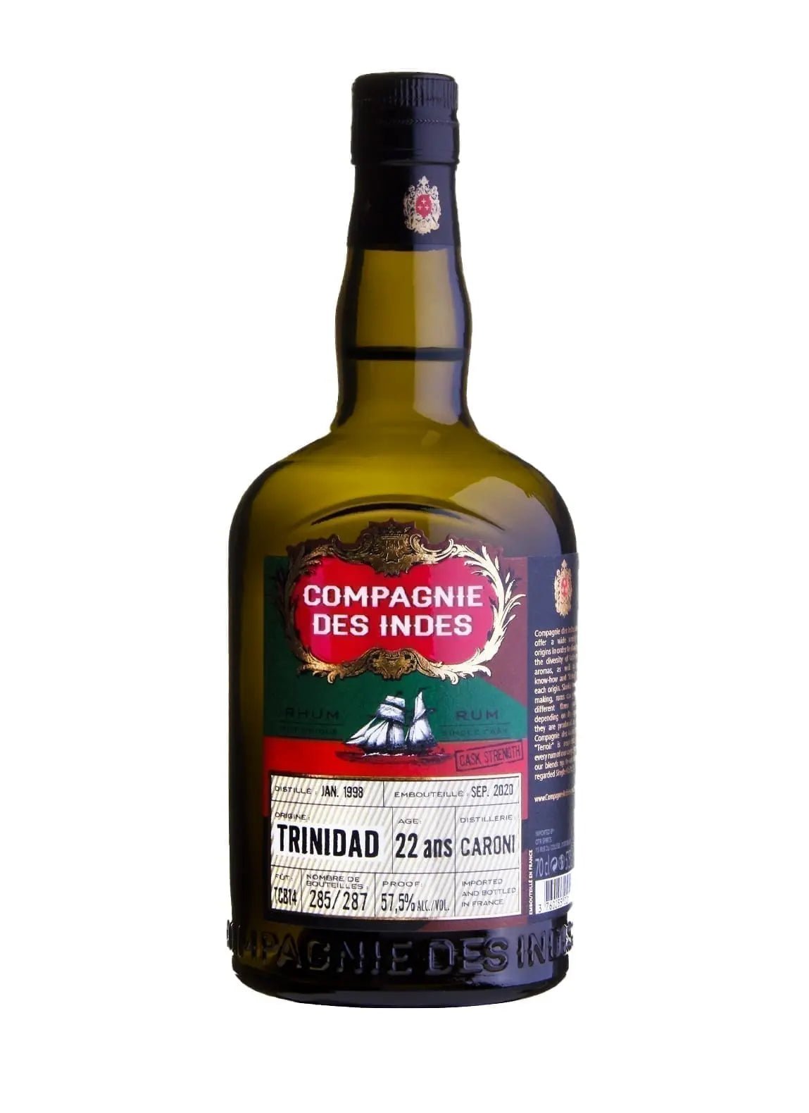 Compagnie Des Indes Rum Single Cask CARONI TRINIDAD 23 Years Cask Strength 57.5% 700ml - Rum, Rum > Traditional - Liquor Wine Cave