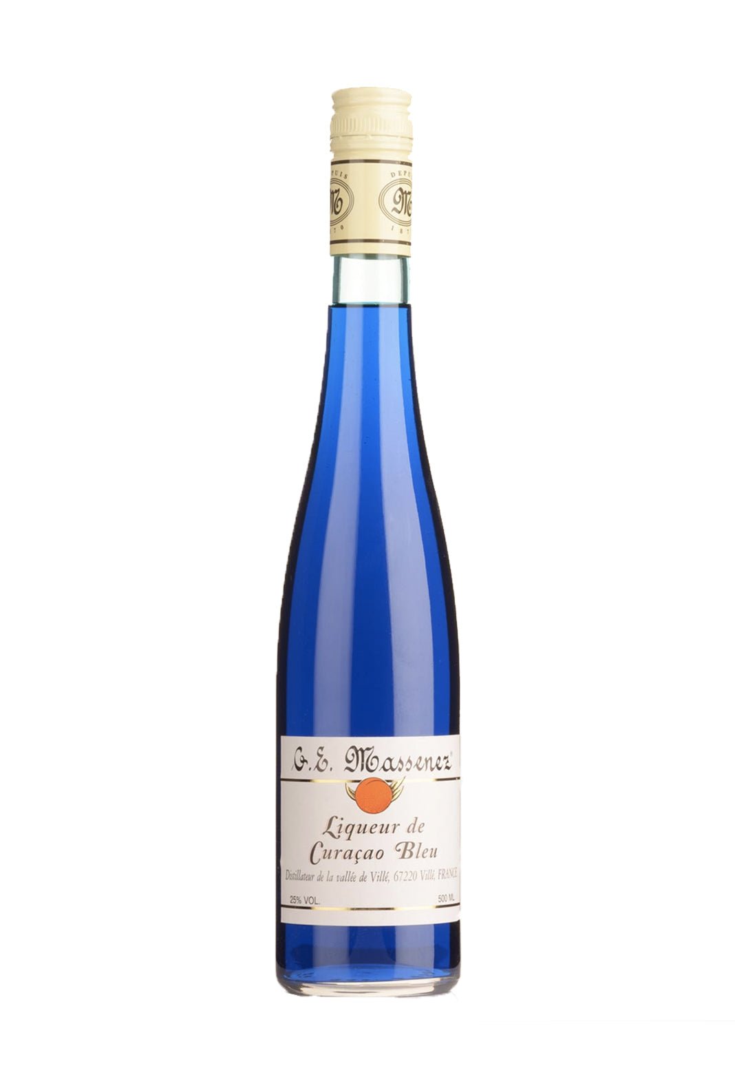 Massenez Liqueur Blue Curacao 25% 500ml - Fruit Liqueur - Liquor Wine Cave