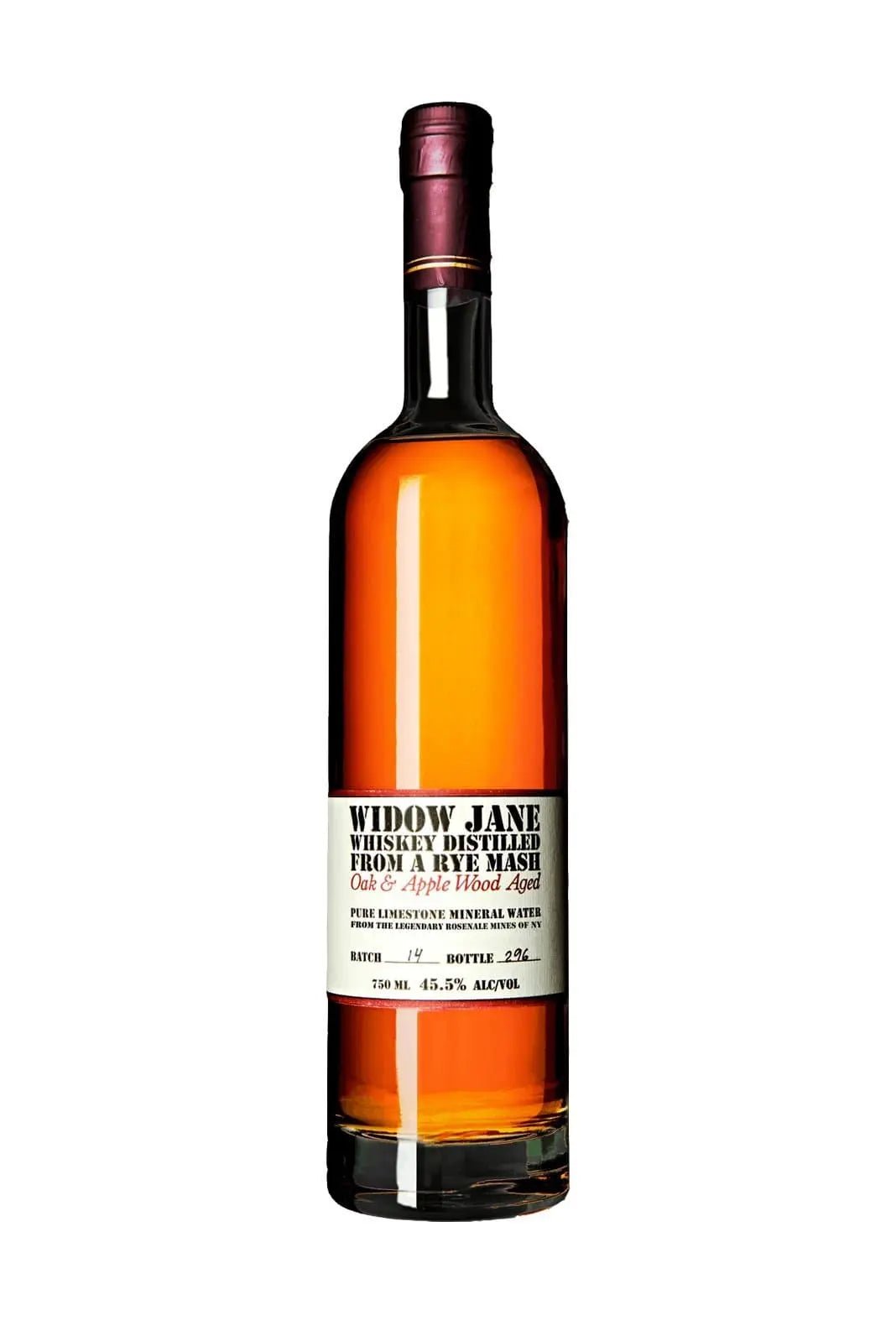 Widow Jane Rye Whiskey Aged American Applewood 10 years 45.5% 750ml - Whiskey - Liquor Wine Cave