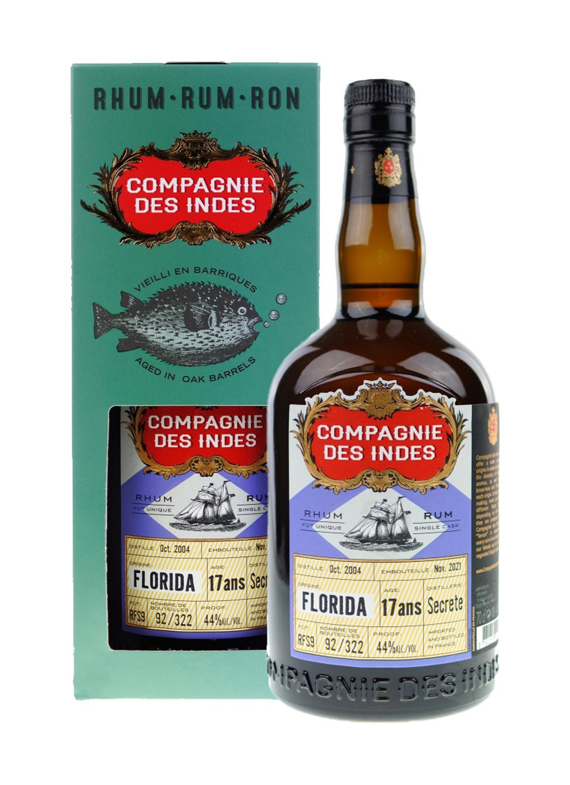 Compagnie des Indes Rum 17 years Florida 44% 700ml - Rum - Liquor Wine Cave