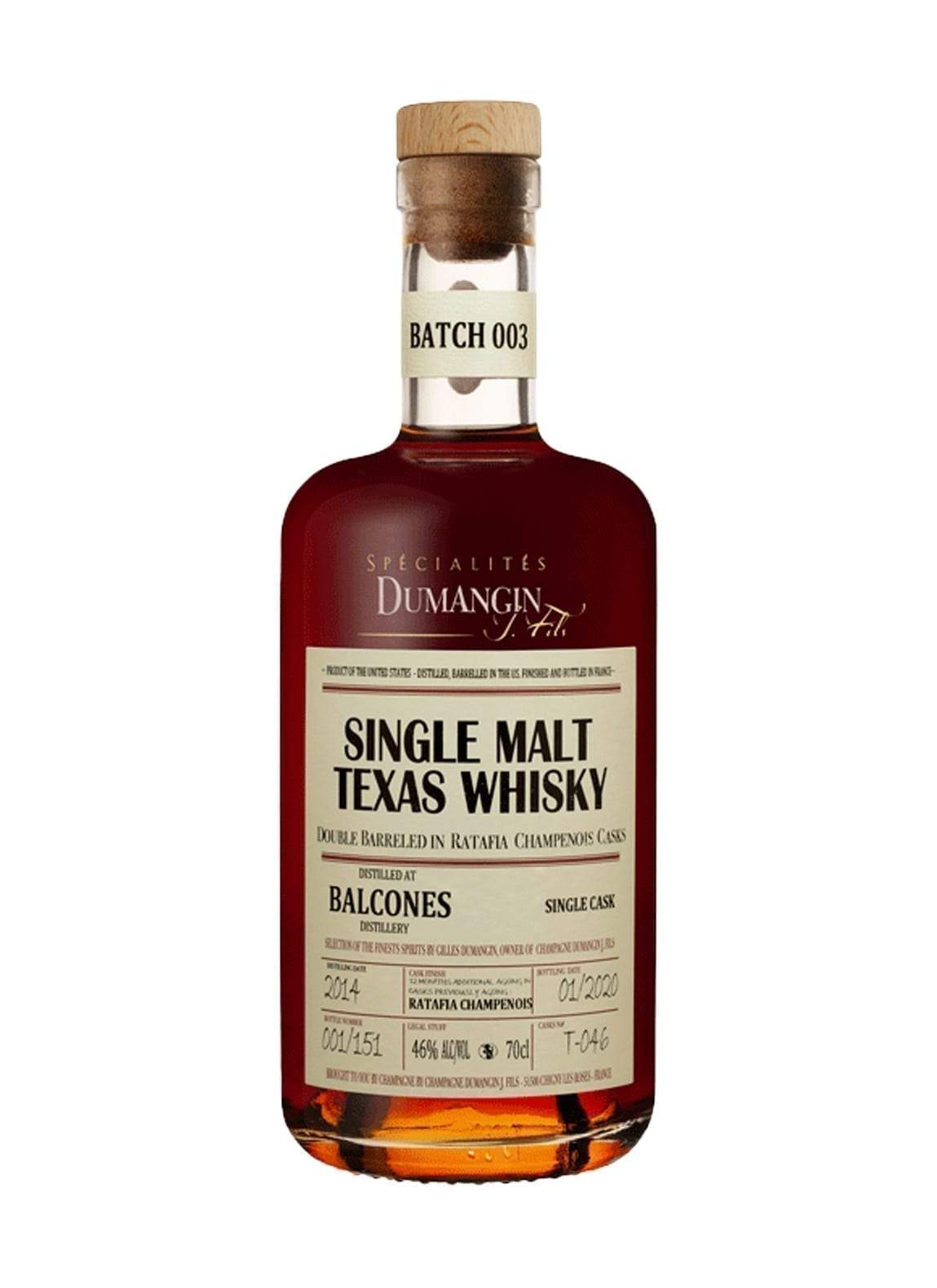 Dumangin Batch 003 Single Malt Texas Whisky 46% 700ml