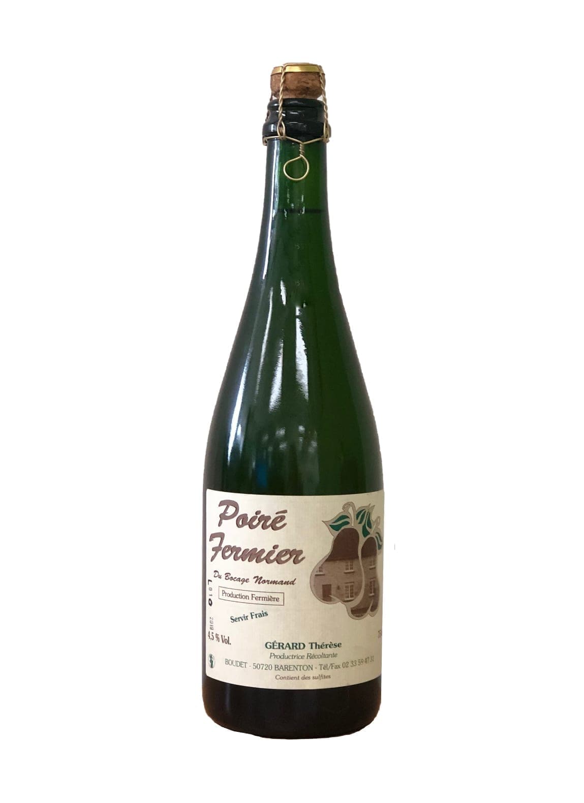 Gerard Therese Boudet Cider AOC Domfrontais Cidre Poire Fermier (Pear Cider) 4.5% 750ml | Hard Cider | Shop online at Spirits of France